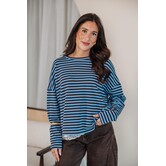 Top gestreept blauw/bruin | Kathy