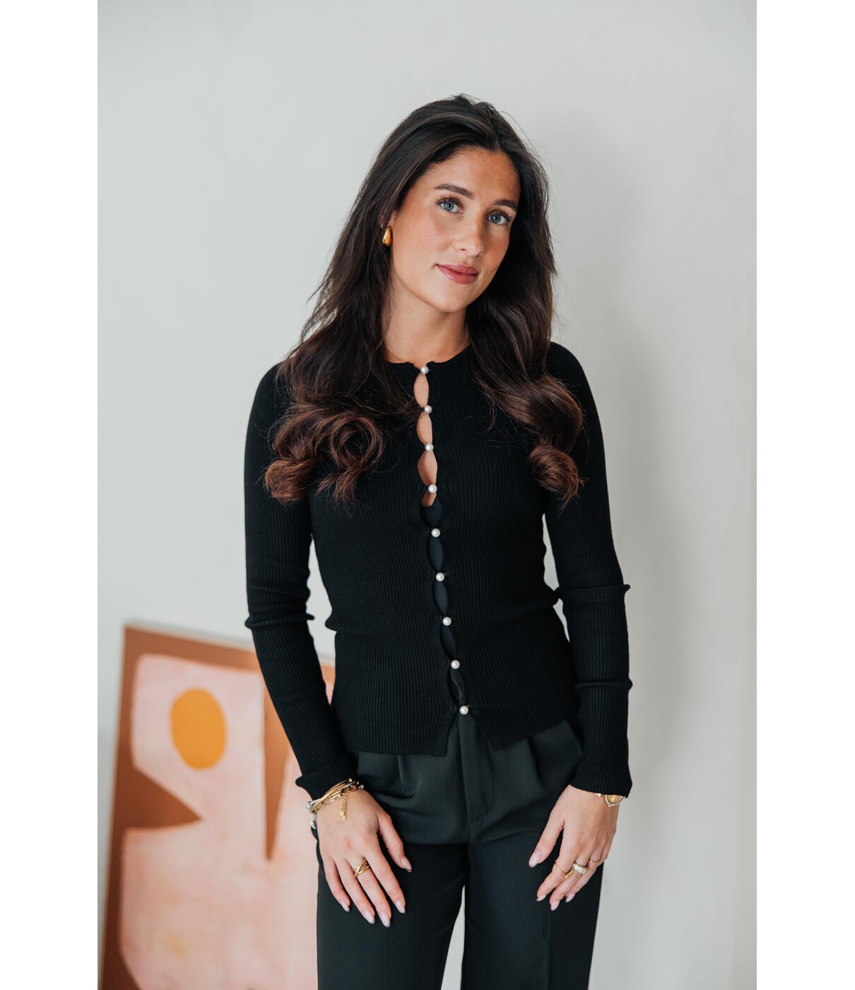 Gina Tricot Gina Tricot Knitted top | black