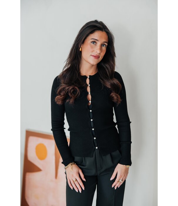 Gina Tricot Gina Tricot Knitted top | black