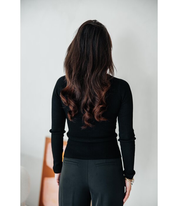 Gina Tricot Gina Tricot Knitted top | black