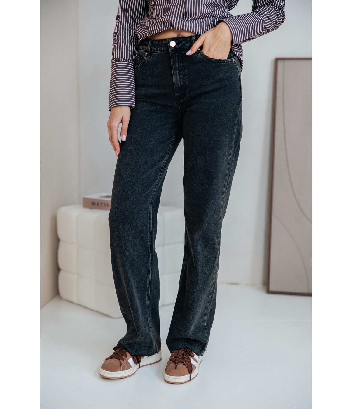 Jeans straight leg extra long | Grijs
