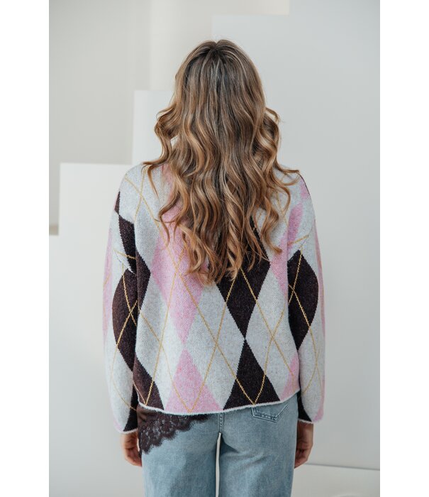 La Rebelle Trui geruit beige | Lune