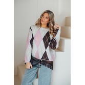 Trui geruit beige | Lune