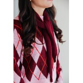 Sjaaltje driehoek wol | bordeaux