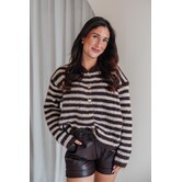 Vest gestreept bruin/beige | Laureen