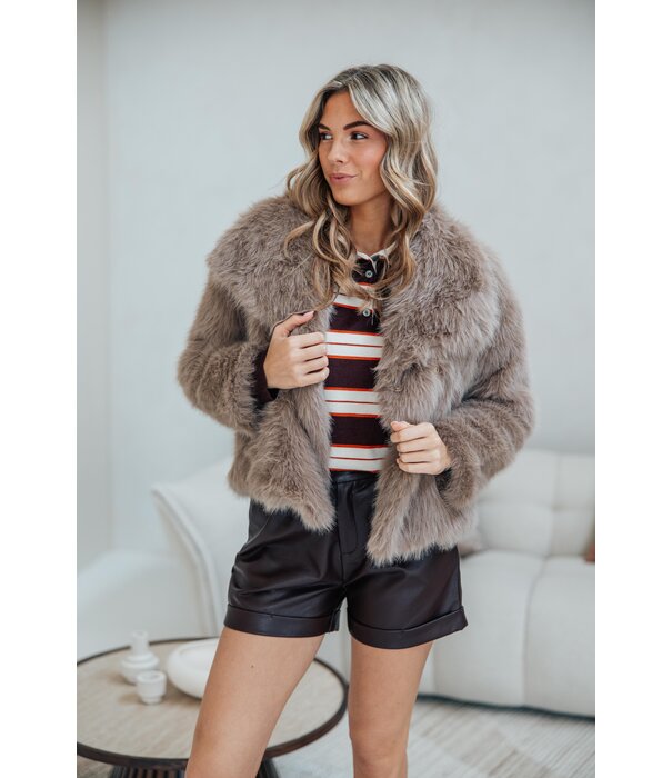 La Rebelle Jas faux fur | taupe