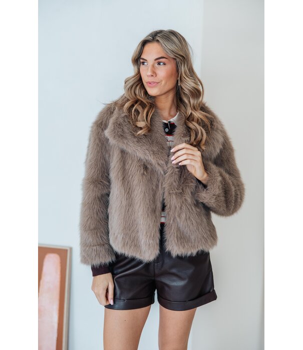 La Rebelle Jas faux fur | taupe