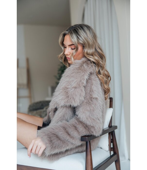 La Rebelle Jas faux fur | taupe