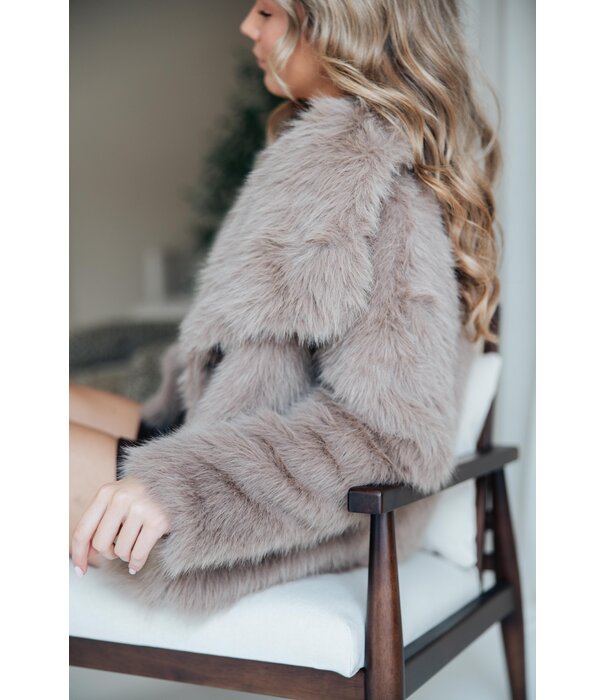 La Rebelle Jas faux fur | taupe