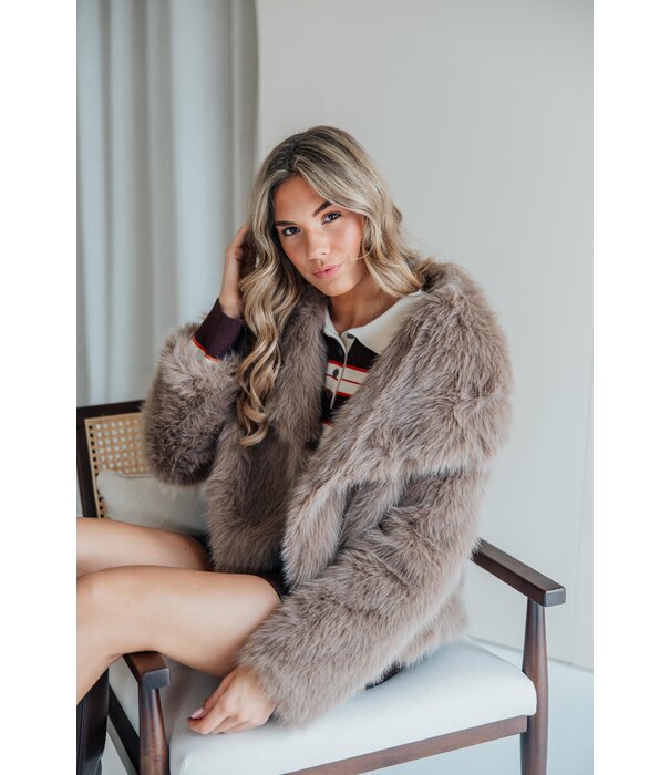 La Rebelle Jas faux fur | taupe