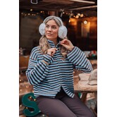 Vest gestreept blauw/bruin | Jade