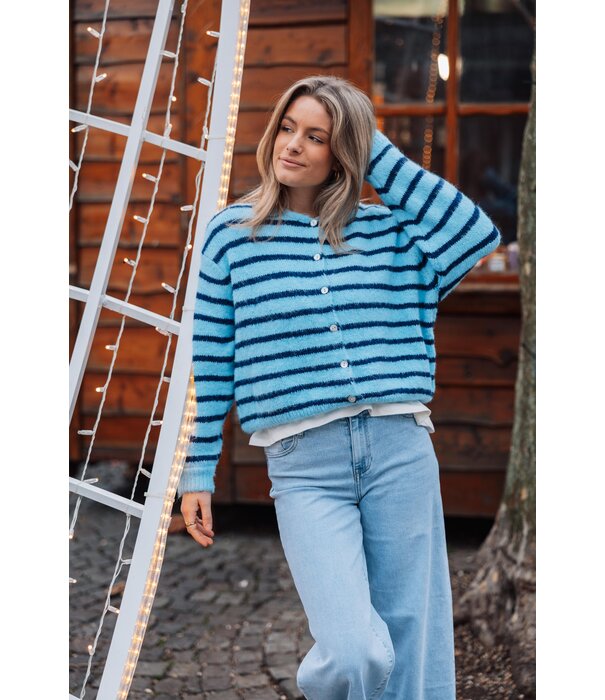 La Rebelle Vest gestreept blauw | Lindy one size