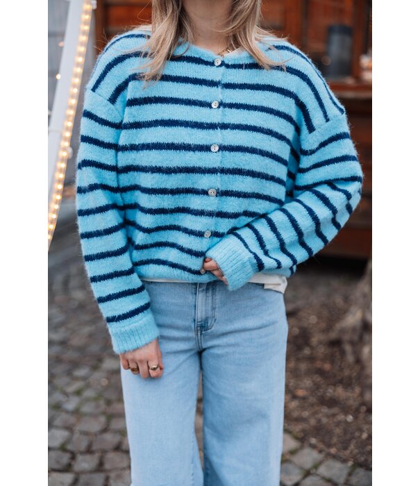 La Rebelle Vest gestreept blauw | Lindy one size