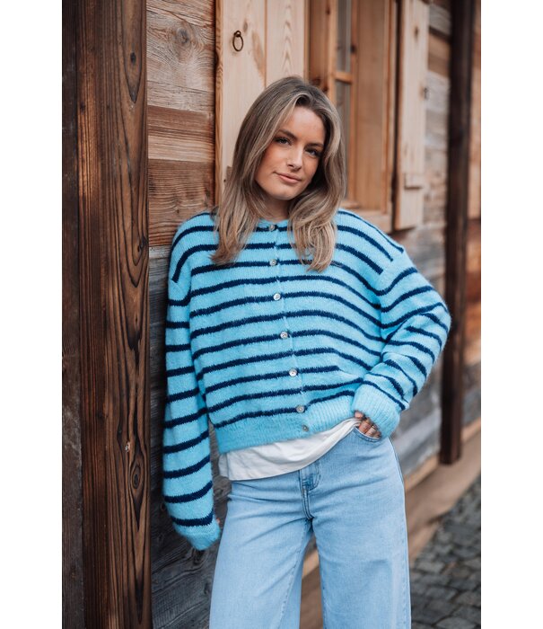 La Rebelle Vest gestreept blauw | Lindy one size