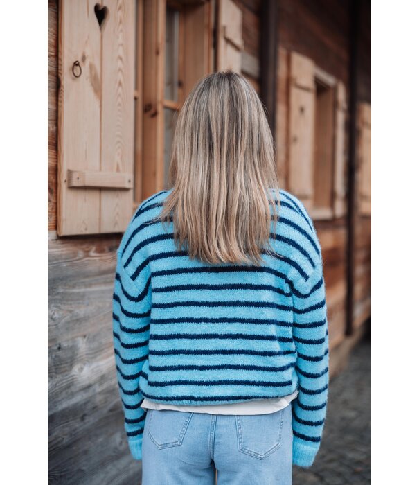 La Rebelle Vest gestreept blauw | Lindy one size