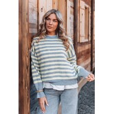 Trui gestreept geel/grijs | Hannah