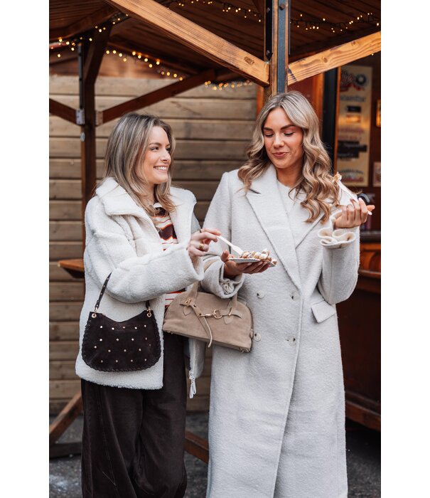 Gina Tricot Gina Tricot Long boucle coat | cream