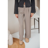 Gina Tricot mid wide pleated trousers | beige