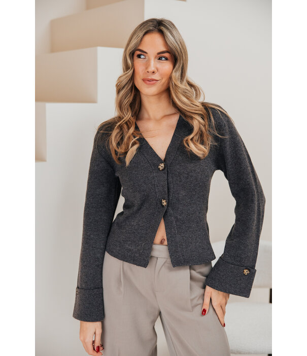 Gina Tricot Gina Tricot knitted sculptured cardigan | bruin