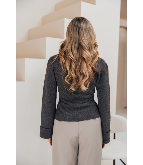 Gina Tricot Gina Tricot knitted sculptured cardigan | bruin