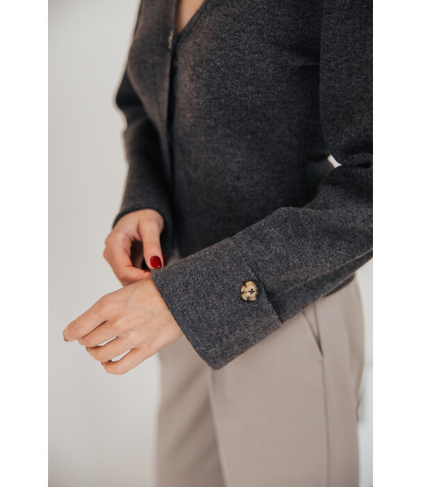 Gina Tricot Gina Tricot knitted sculptured cardigan | bruin