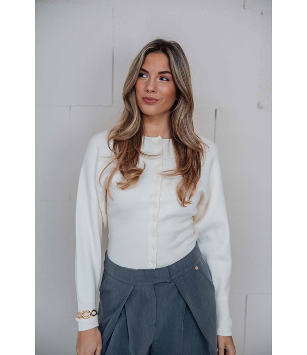 Gina Tricot Gina Tricot Shaped knitted cardigan | off white