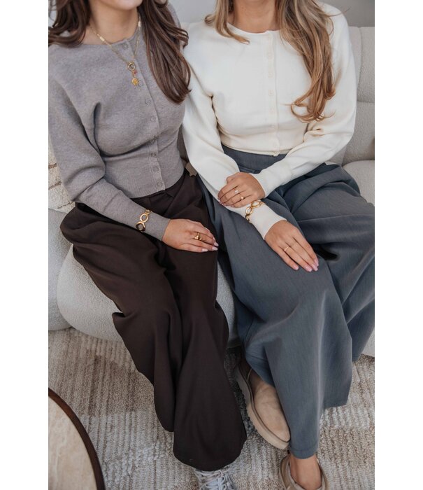 Gina Tricot Gina Tricot Shaped knitted cardigan | off white