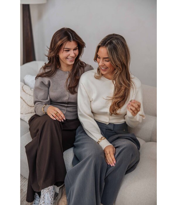 Gina Tricot Gina Tricot Shaped knitted cardigan | off white