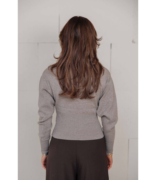 Gina Tricot Gina Tricot Shaped knitted cardigan | bruin