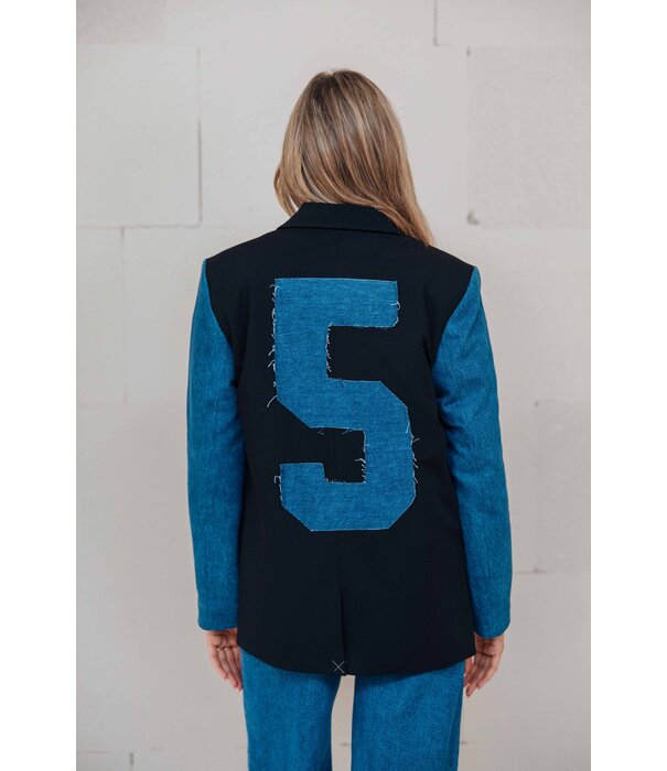 Colourful Rebel Colourful Rebel Mimmi denim blazer | zwart