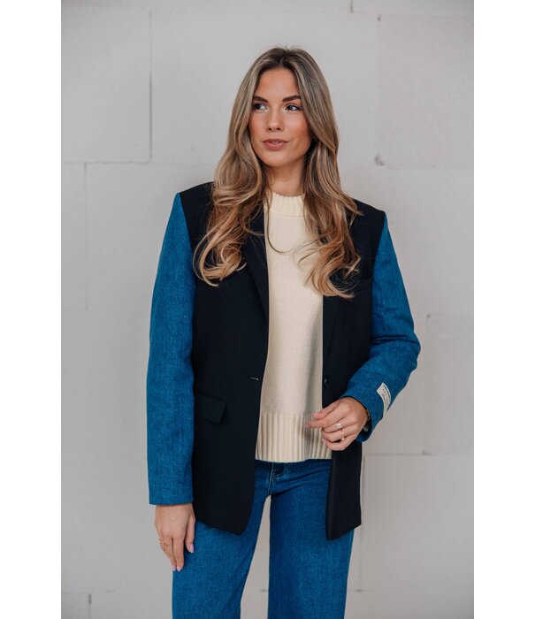 Colourful Rebel Colourful Rebel Mimmi denim blazer | zwart