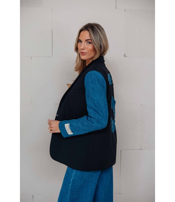 Colourful Rebel Colourful Rebel Mimmi denim blazer | zwart