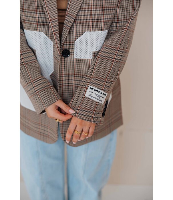 Colourful Rebel Colourful Rebel Paris check patch blazer | bruin