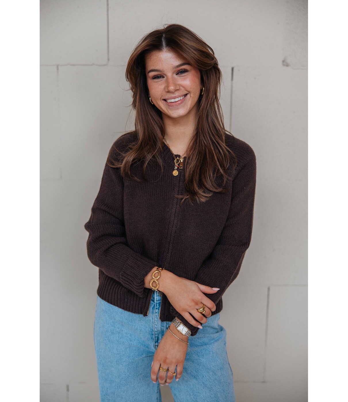 Vest bruin | Lisa