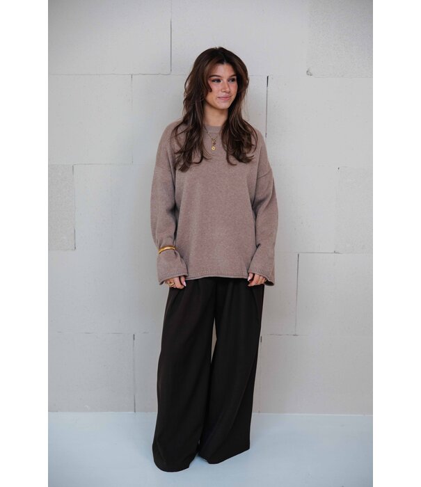 La Rebelle Trui taupe | Madelein
