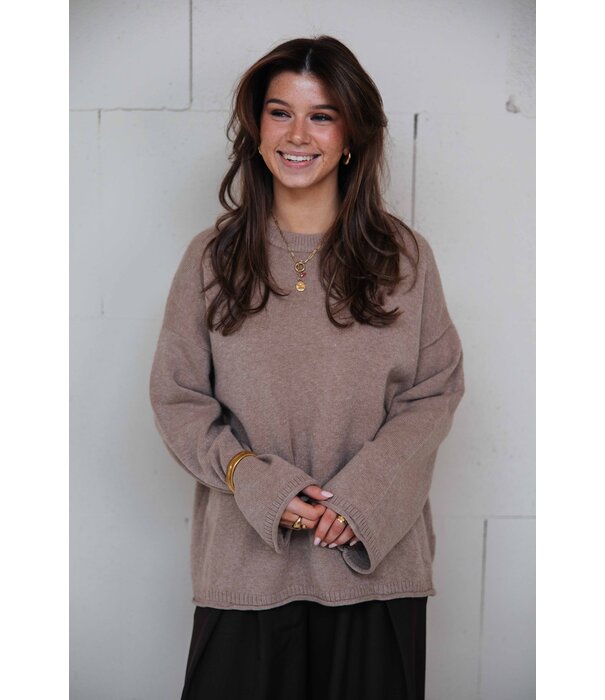La Rebelle Trui taupe | Madelein