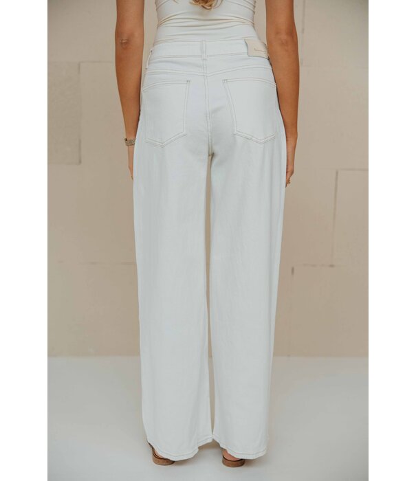 La Rebelle Jeans wide leg beige | Guusje