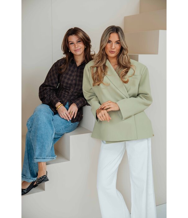 La Rebelle Jeans wide leg beige | Guusje