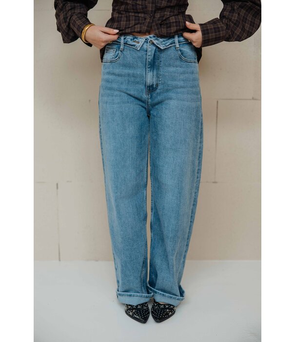 La Rebelle Jeans wide leg blauw | Elisa