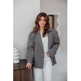 Blazer geruit taupe/blauw | Jasmijn