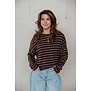 Top gestreept bruin/beige | Kathy