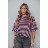 Top gestreept bruin/roze | Kyra