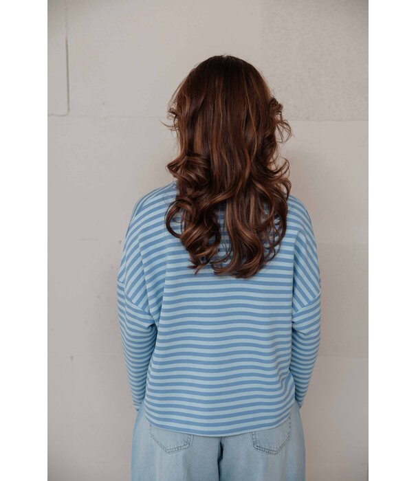 La Rebelle Top gestreept blauw | Kathy