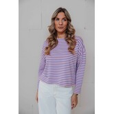 Top gestreept lila/roze | Kathy