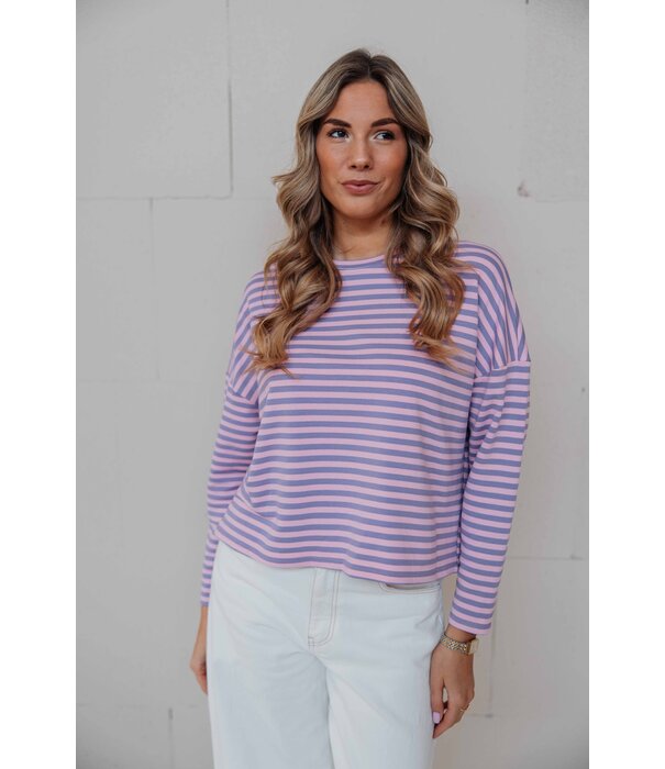 La Rebelle Top gestreept lila/roze | Kathy
