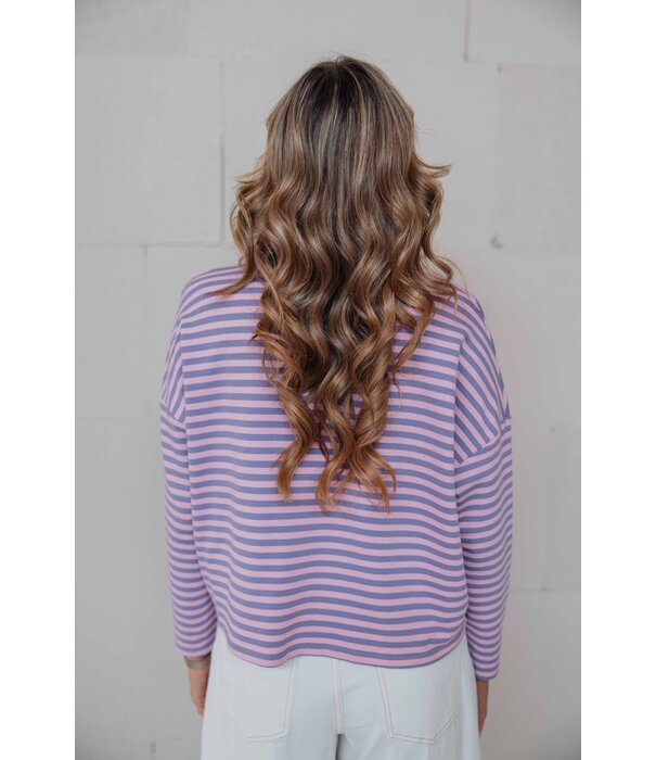 La Rebelle Top gestreept lila/roze | Kathy