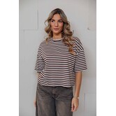 Top gestreept bruin/beige | Kyra