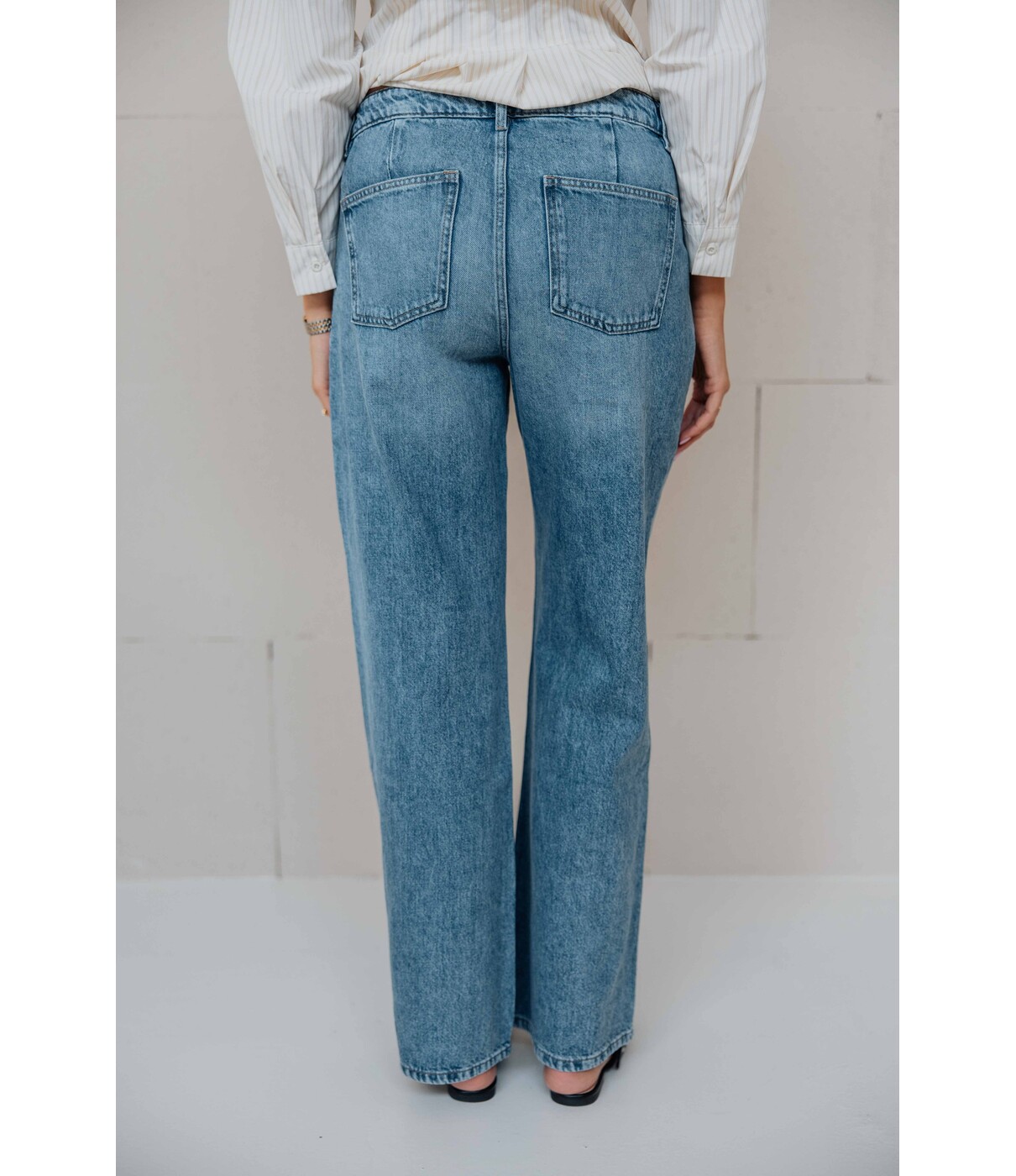 Gina Tricot Gina Tricot Pleated slouchy jeans | blauw