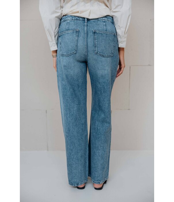 Gina Tricot Gina Tricot Pleated slouchy jeans | blauw