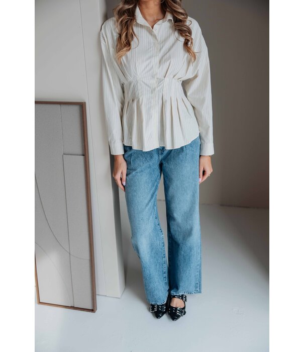 Gina Tricot Gina Tricot Pleated slouchy jeans | blauw